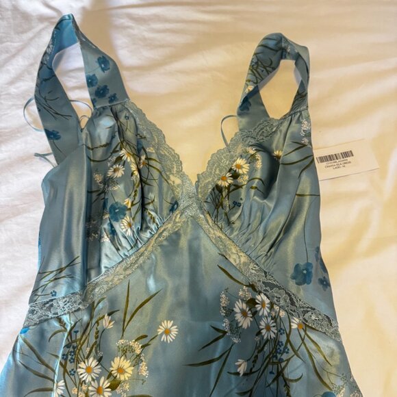 Reformation Chania Silk Dress in Blue Lago Size Medium - Picture 6 of 7